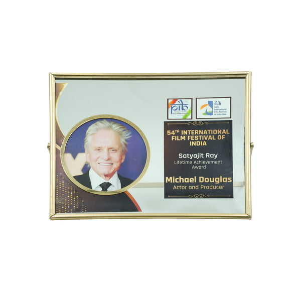 Glass Memento with Metal Frame &
 Stand