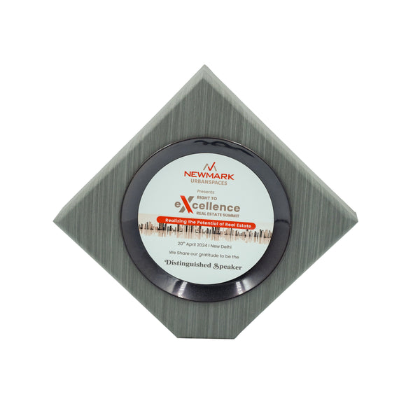Rectangular Wooden Memento with
 Flat Edge & Circular Printing Area